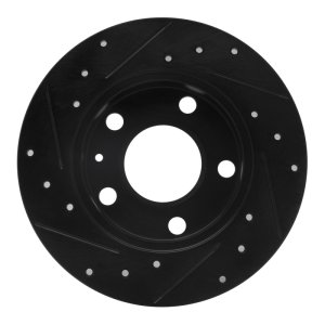 Audi A4 Quattro Brake Rotor (1) - Rear Right - R1 Concepts - Drilled & Slotted - Black - `02-`06